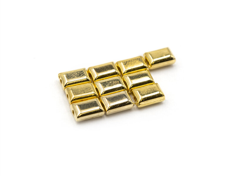 Perlen als Rechteck in goldfarben 6x2,5 mm 50 Stück