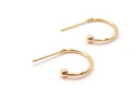 Ohrstecker Halbcreole Messing 18K Goldbeschichtung, 12...