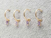 Ohrstecker Halbcreole Messing 18K Goldbeschichtung, 12...