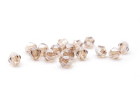 Glasschliffperlen als Bicone in beige 6 mm 40 Stück