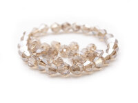 Glasschliffperlen als Bicone in beige 6 mm 40 Stück