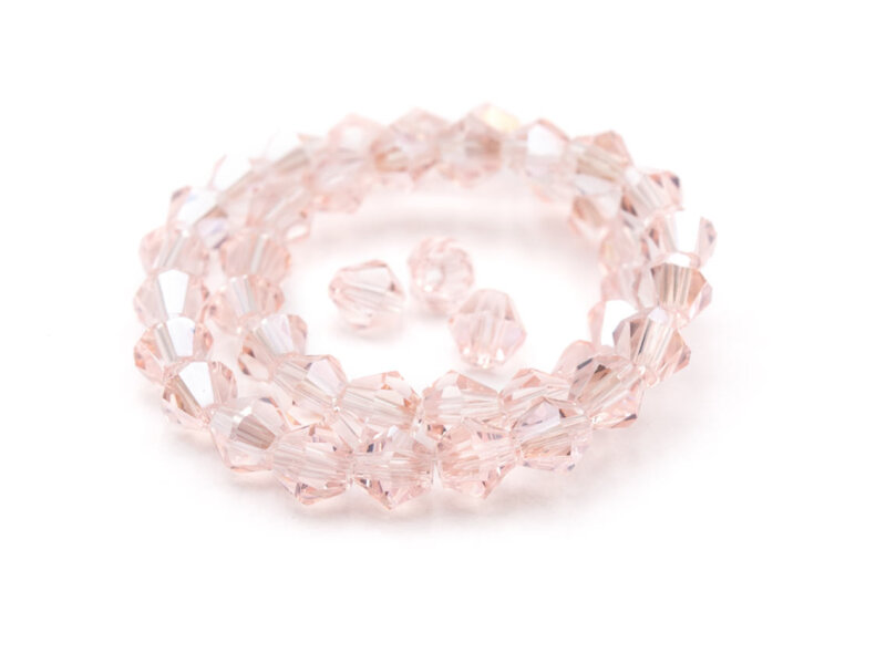 Glasschliffperlen als Bicone in rosa 6 mm 40 Stück