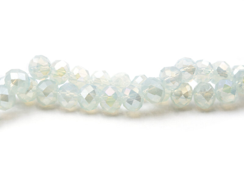 Glasschliffperlen als Rondell in weiß 6x4 mm 30 Stück
