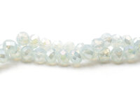 Glasschliffperlen als Rondell in weiß 6x4 mm 30...