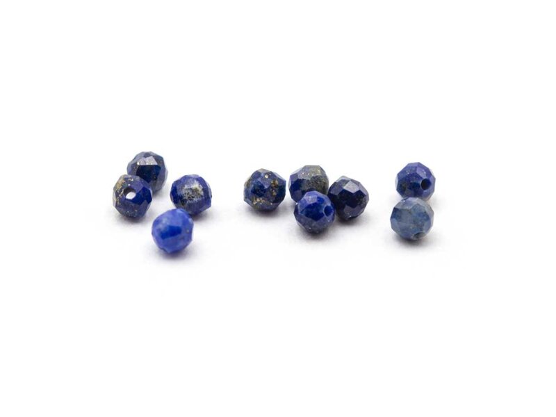 facettierte Perlen aus Lapislazuli in blau 2mm 10 Stück 