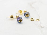 Perlkappen als Blume aus Messing, 18K vergoldet, 4 mm, 4...