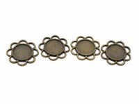 florale Fassungen in antik bronzefarben für 14 mm...