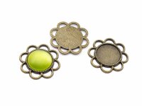 florale Fassungen in antik bronzefarben für 14 mm...