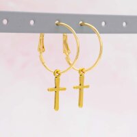 Anhänger Kreuz in Goldfarben 21 mm 10 Stück