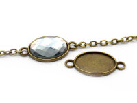 Fassung als Verbinder für 18x13mm Cabochons in antik...