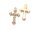Anhänger als Kreuz in goldfarben mit Strasssteinen 25mm 2 Stück