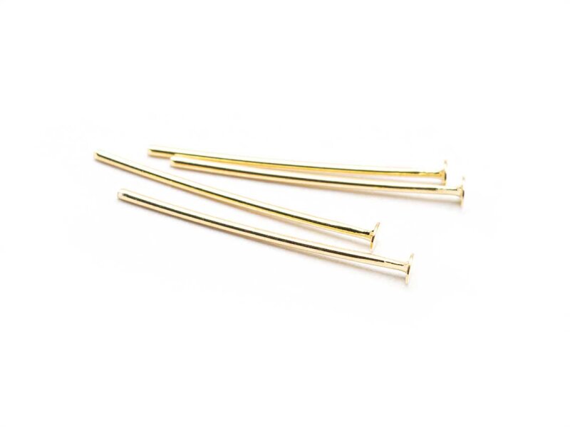 Nietstifte 18 k Gold beschichtet 20mm 10 Stück