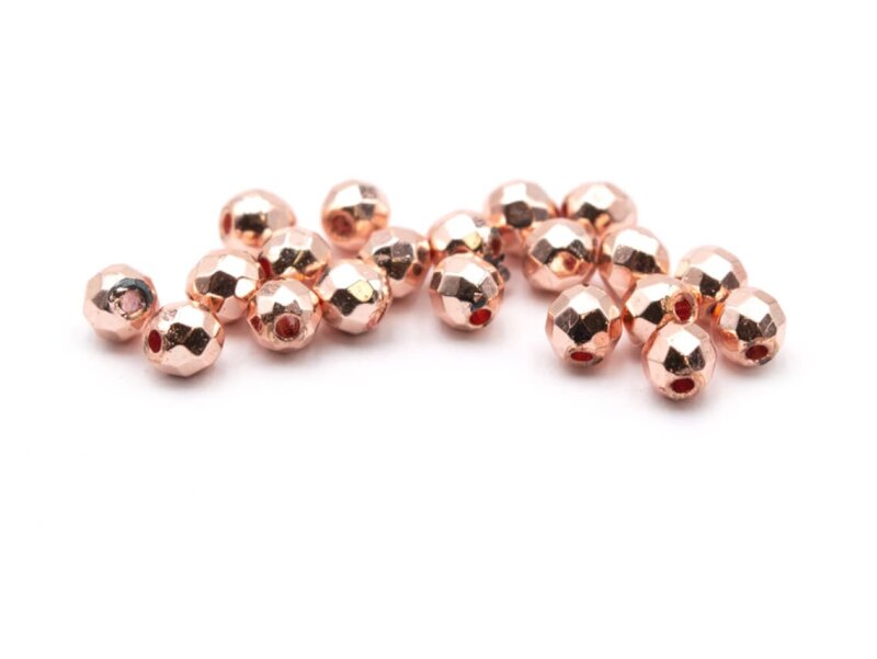 Zwischenperlen aus synthetischem Hämatit in roségoldfarben 3mm 20 Stück