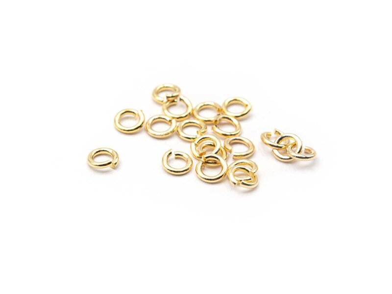 Biegeringe aus Messing mit 18k Gold beschichtet 3mm 20 Stück