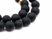Perlen aus Achat in schwarz gefrostet 8mm 10 Stück