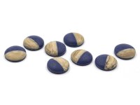Resincabochons in blau und Holzoptik 12mm 8 Stück
