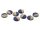 Resincabochons in blau und Holzoptik 12mm 8 Stück