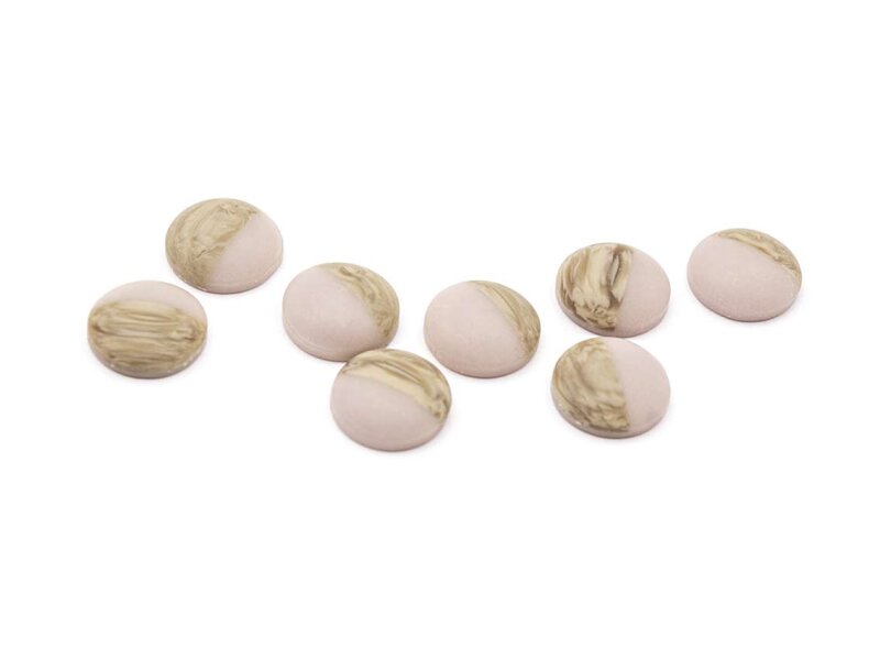 Resincabochons in rosa und Holzoptik 12mm 8 Stück