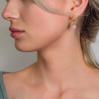 Halbcreolen Rosie mit geschliffenem Rosenquarz