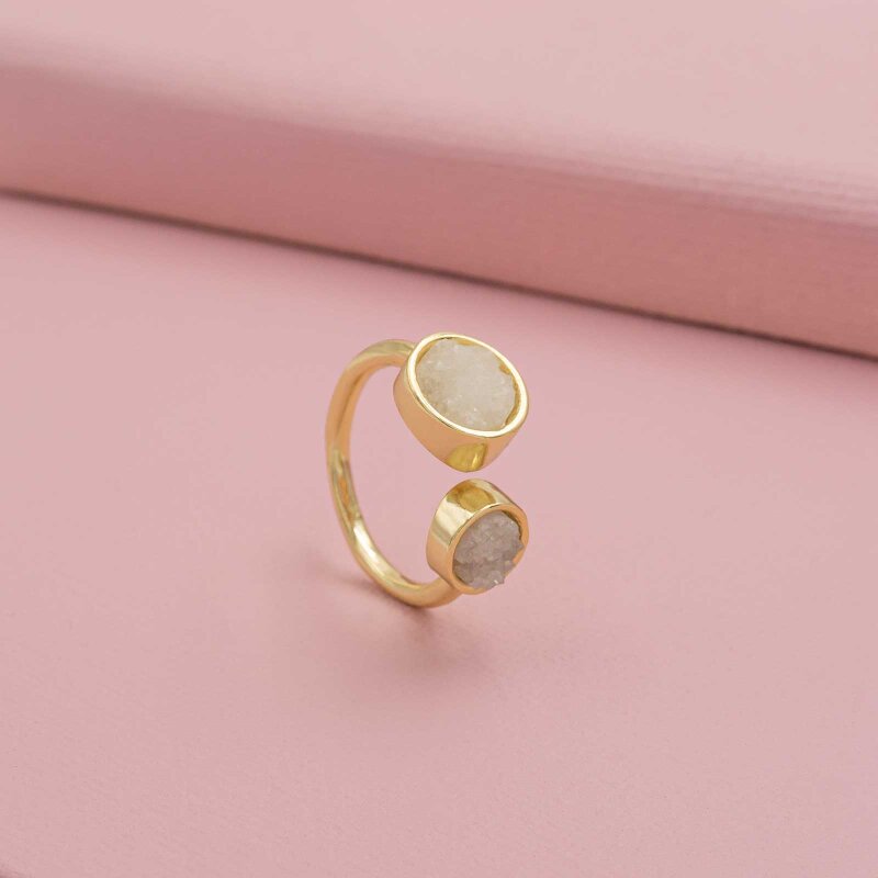 Ring Luana vergoldet mit Achat Druse