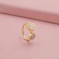 Ring Luana vergoldet mit Achat Druse