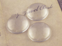 3 Cabochon 20 mm Glas klar