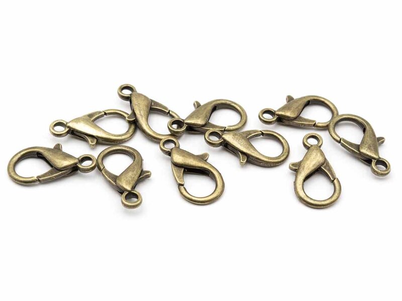 große Schnappkarabiner in antik bronze 21mm 10 Stück