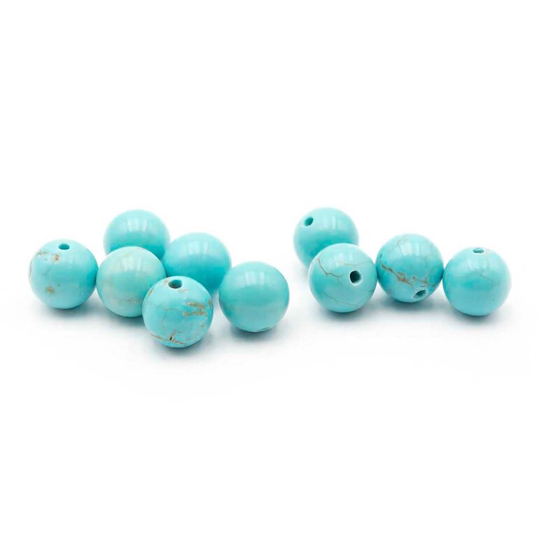 Perlen aus synthetischem Türkis 6mm 10 Stück