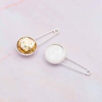 Silberfarbene Kiltnadeln mit 20 mm Cabochon-Fassung - 2...