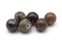 Achatperlen in Brauntönen 10 mm 6 Stück