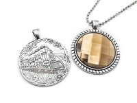 Fassungen mit Lokomotive für 30mm Cabochons in antik...