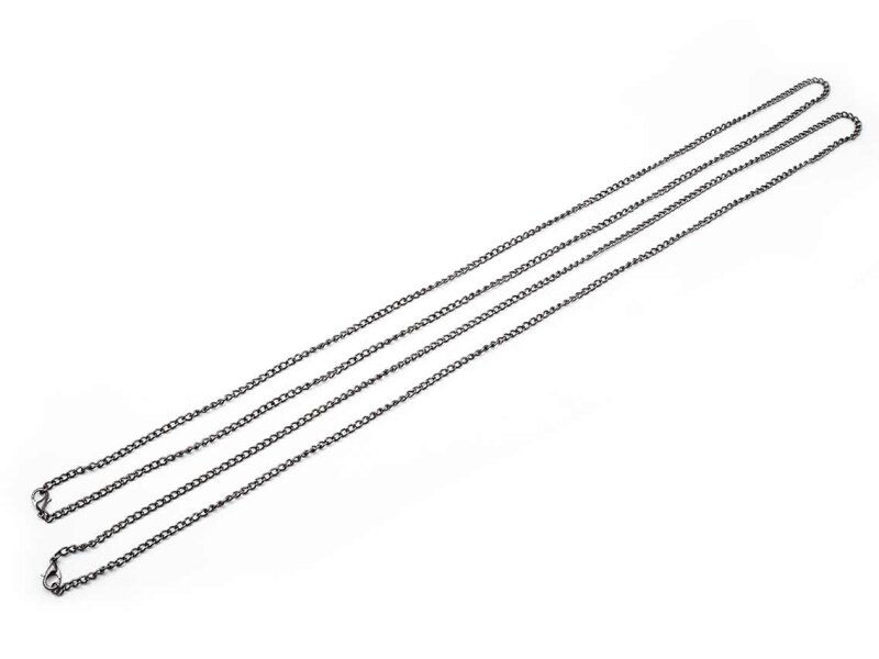 fertige Gliederketten in gunmetal 80cm 2er Set