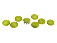 Cateye Cabochons in olive 10 mm 8 Stück