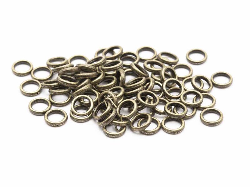 geschlossene Binderinge in antik bronzefarben 6mm 50 Stück