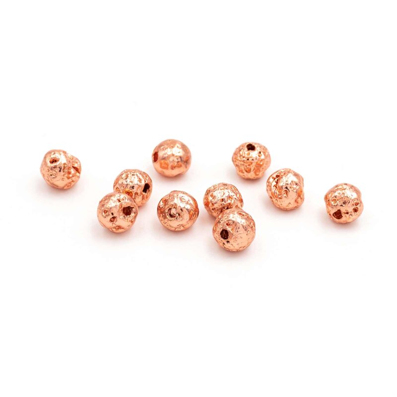 Lavasteinperlen in roségoldfarben beschichtet 4 mm 10 Stück