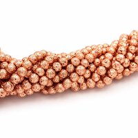 Lavasteinperlen in roségoldfarben beschichtet 4 mm...