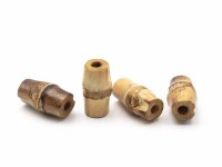 längliche Perlen aus Bambus 20x12mm 4 Stück