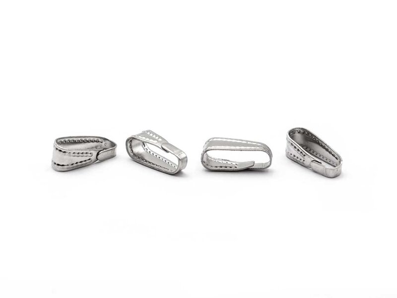 Collierschlaufen in platinfarben aus 304 Edelstahl 11mm 4 Stück