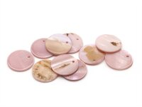 Perlmuttplättchen als Anhänger 16mm in rosa 10...