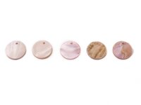 Perlmuttplättchen als Anhänger 16mm in rosa 10...