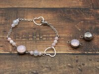 Verbinder aus Edelstahl mit facettiertem Schmuckstein in...