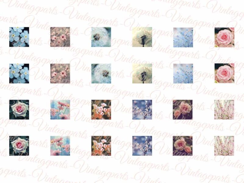 Motivbogen Springtime für quadratische 10mm Cabochons