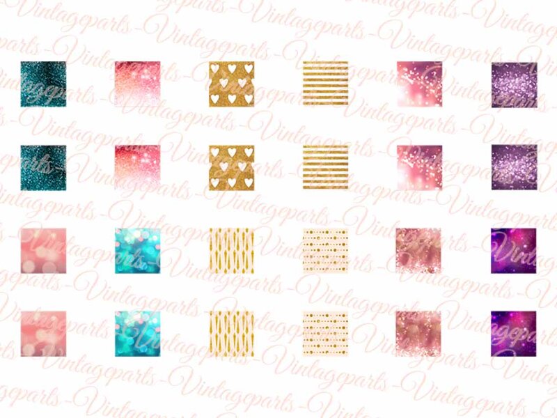 Motivbogen Glitter für quadratische 10mm Cabochons