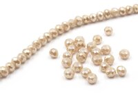 Glasschliffperlen in beige 4x3mm 50 Stück