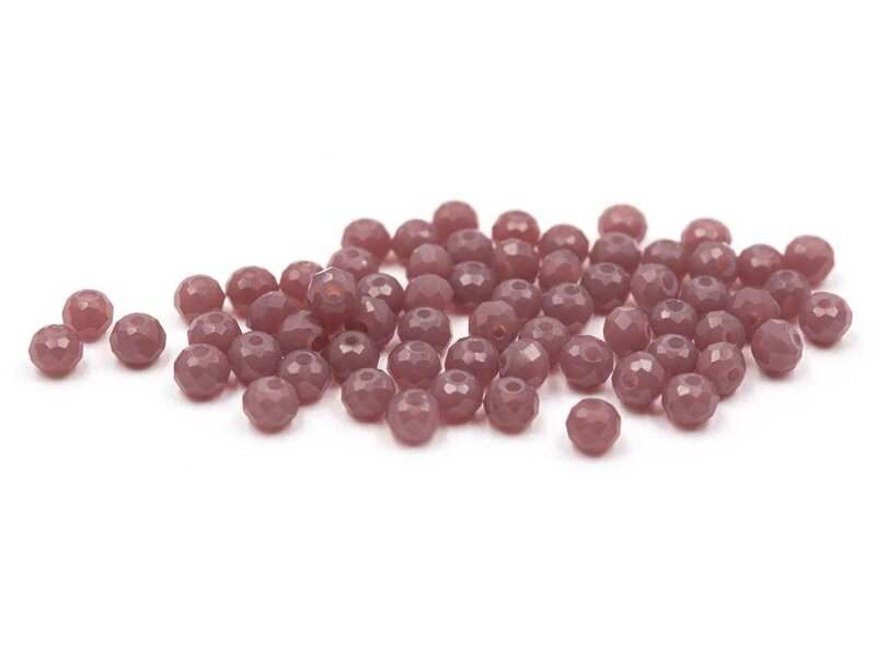 Glasschliffperlen als Rondell in pflaume 3mm 50 Stück