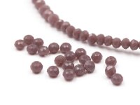 Glasschliffperlen als Rondell in pflaume 3mm 50 Stück