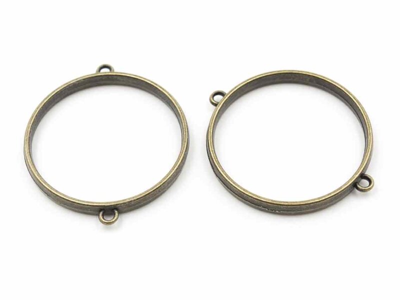 Verbinder als Lünette als Kreis in antik Bronze 2 Stück