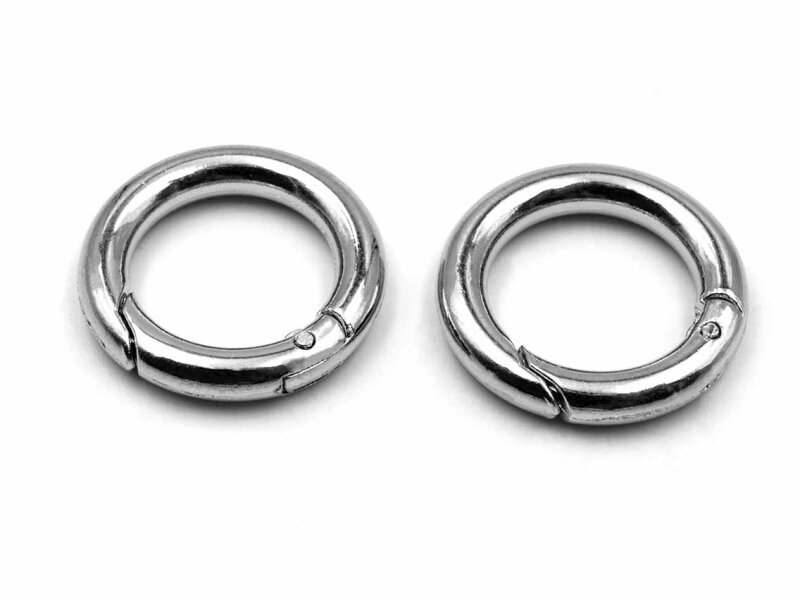 Karabinerhaken in platinfarben 20mm 2 Stück