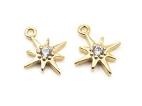 Anhänger Stern mit Zirkonia 18 k Gold beschichtet 2...