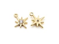 Anhänger Stern mit Zirkonia 18 k Gold beschichtet 2...
